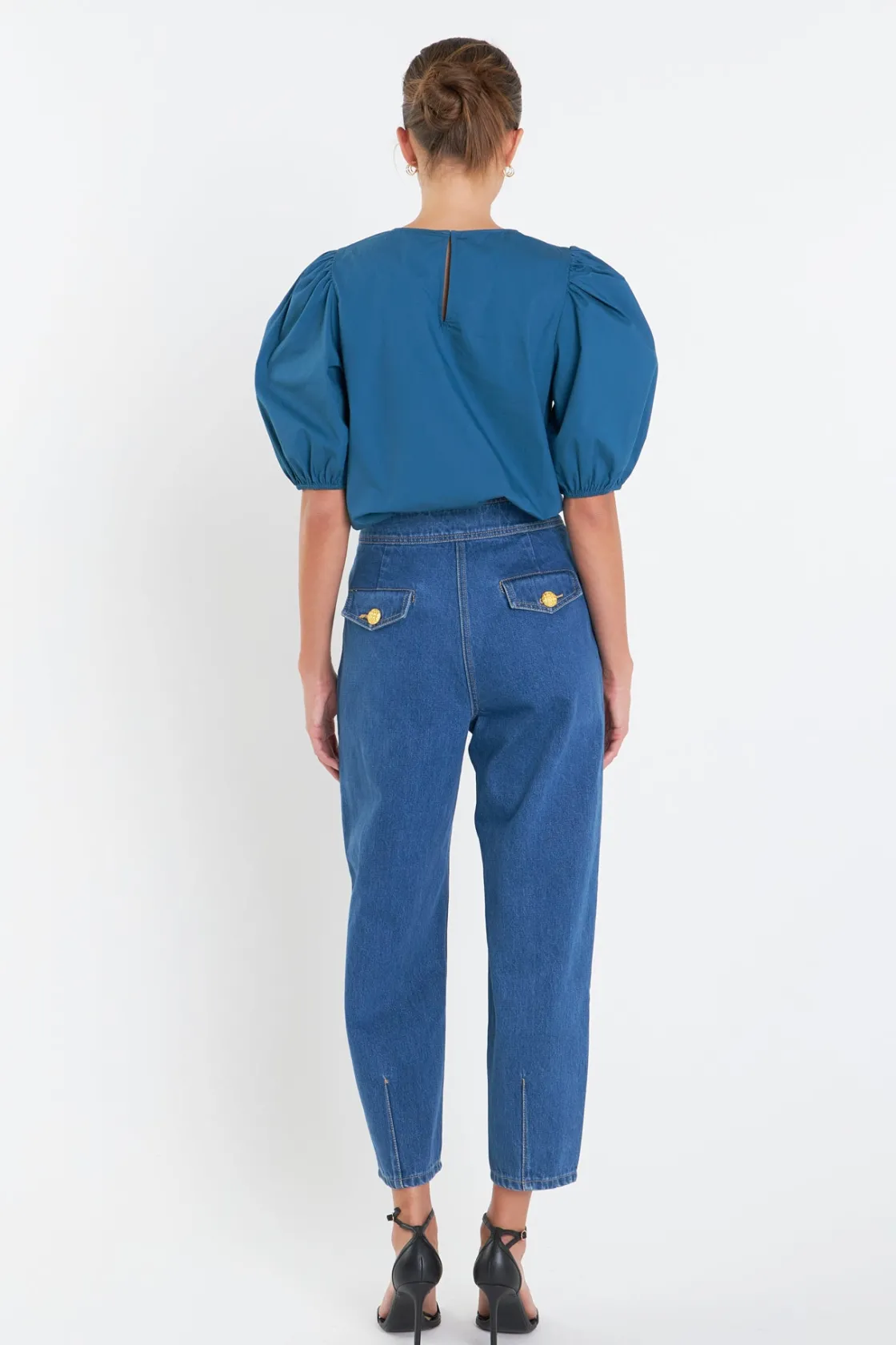 english_factory__poplin_p_2.webp ENGLISH FACTORY Tops*- Poplin Puff Sleeve Top