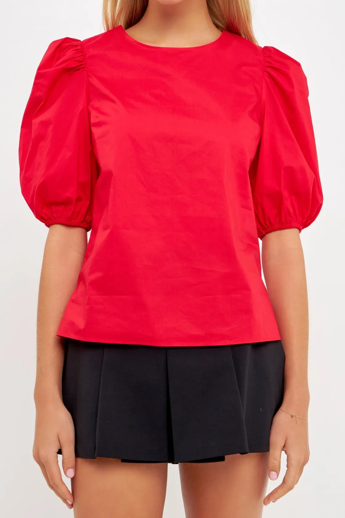 english_factory__poplin_p_20.webp ENGLISH FACTORY Tops*- Poplin Puff Sleeve Top