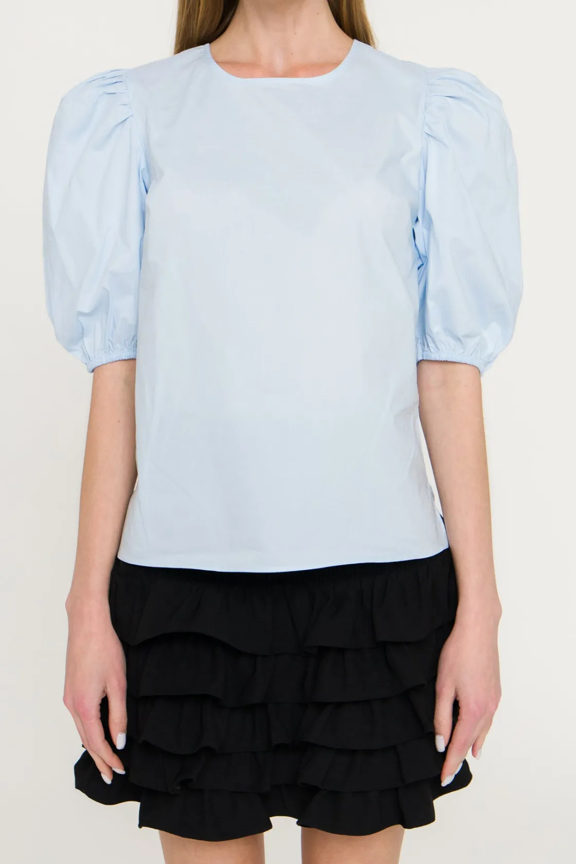 english_factory__poplin_p_25.webp ENGLISH FACTORY Tops*- Poplin Puff Sleeve Top