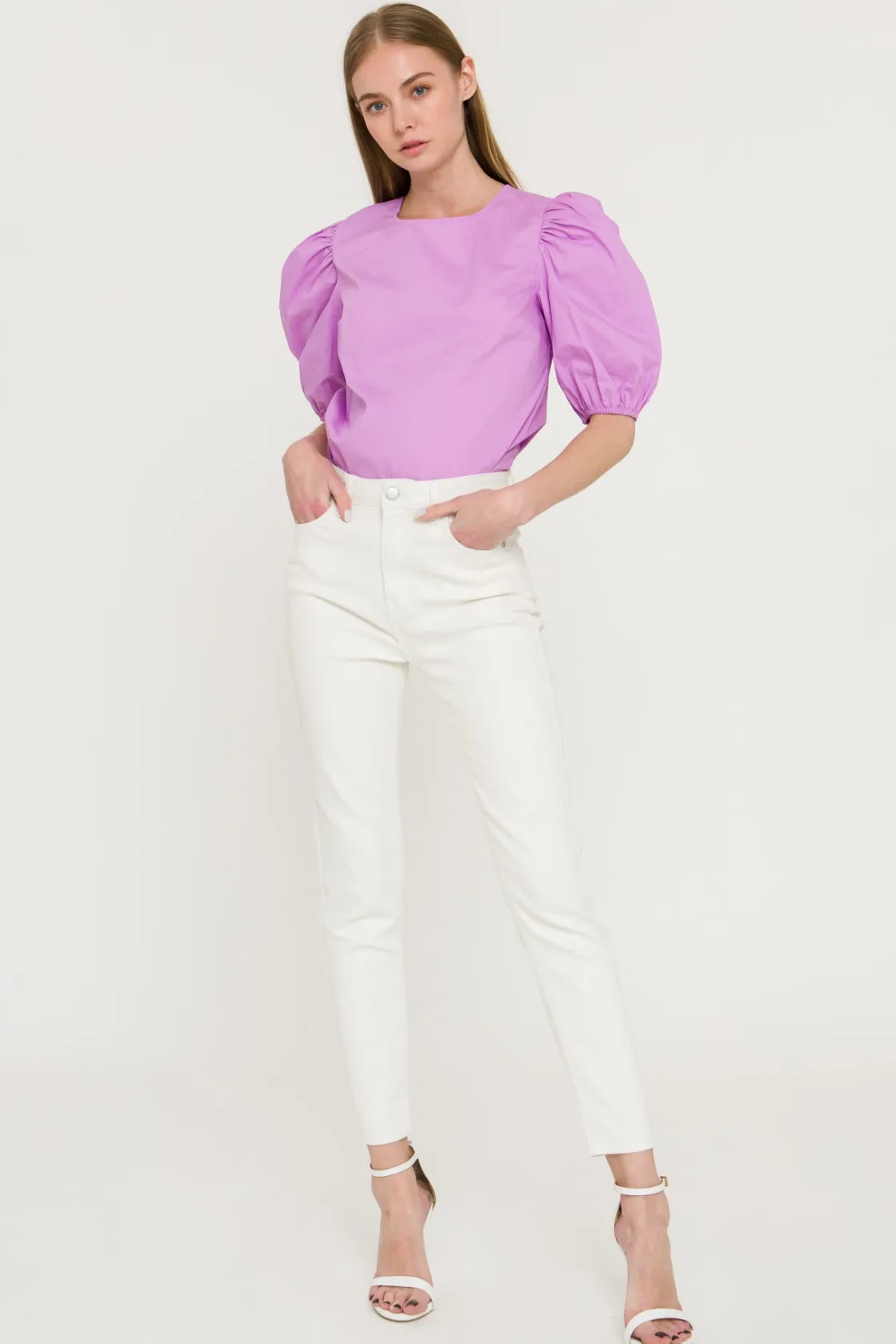 english_factory__poplin_p_34.webp ENGLISH FACTORY Tops*- Poplin Puff Sleeve Top