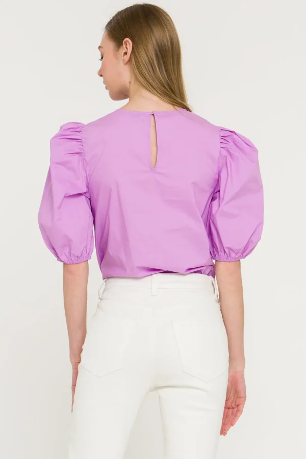 ENGLISH FACTORY Tops*- Poplin Puff Sleeve Top