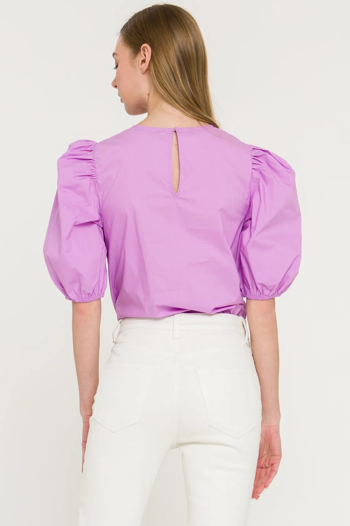 english_factory__poplin_p_37.webp ENGLISH FACTORY Tops*- Poplin Puff Sleeve Top
