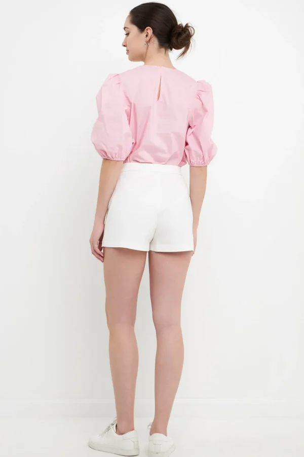 ENGLISH FACTORY Tops*- Poplin Puff Sleeve Top