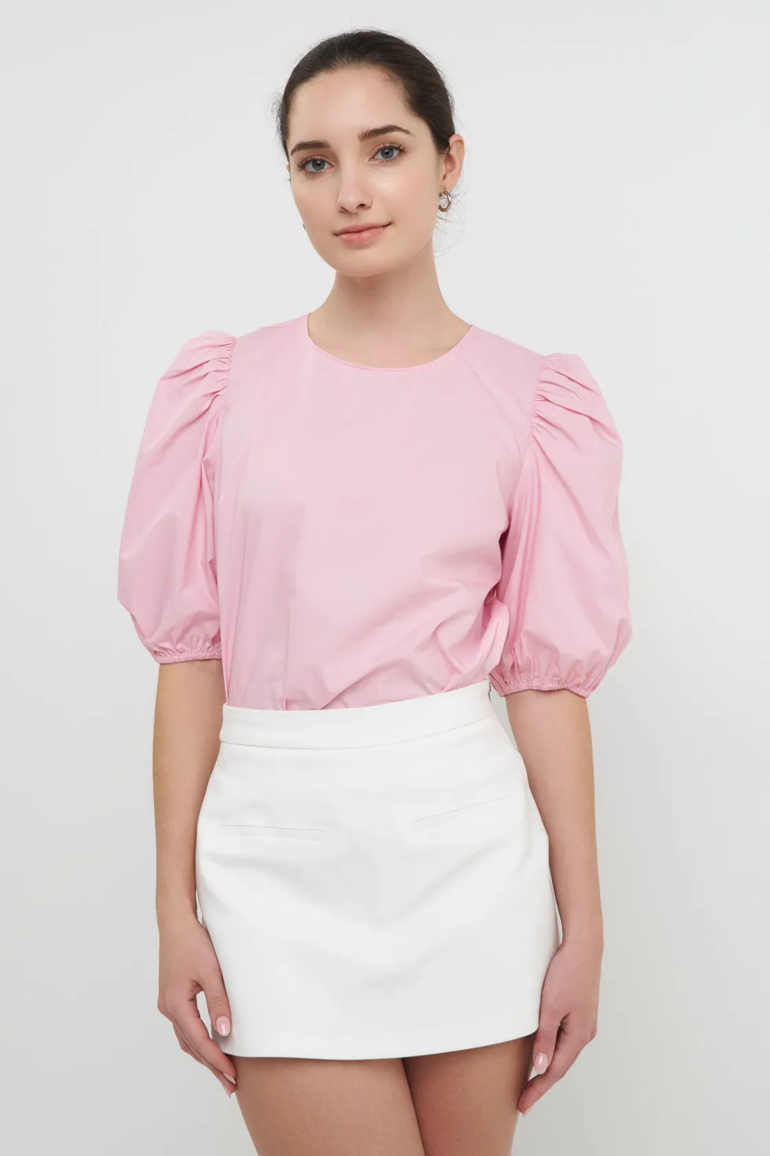 english_factory__poplin_p_43.webp ENGLISH FACTORY Tops*- Poplin Puff Sleeve Top