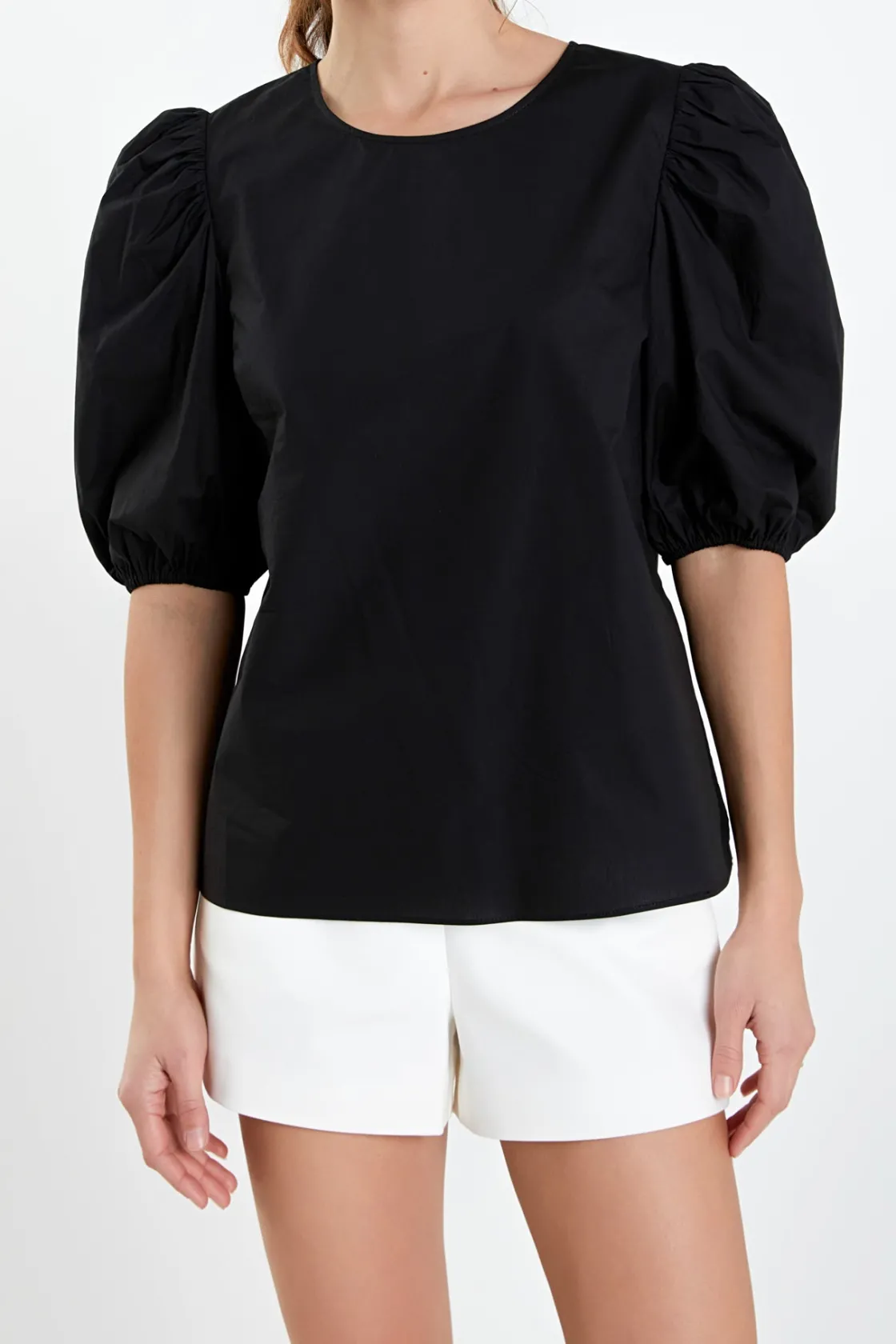 english_factory__poplin_p_5.webp ENGLISH FACTORY Tops*- Poplin Puff Sleeve Top