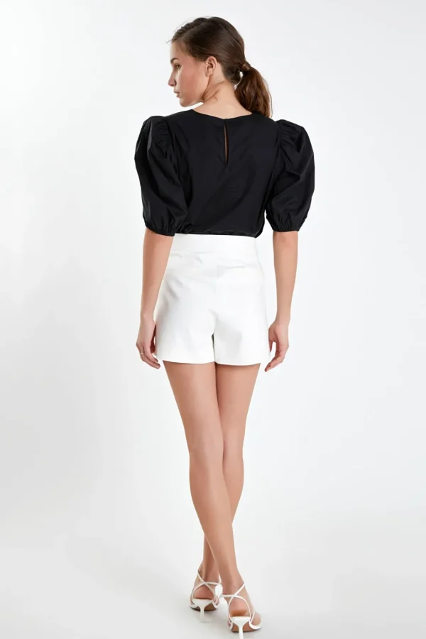 ENGLISH FACTORY Tops*- Poplin Puff Sleeve Top