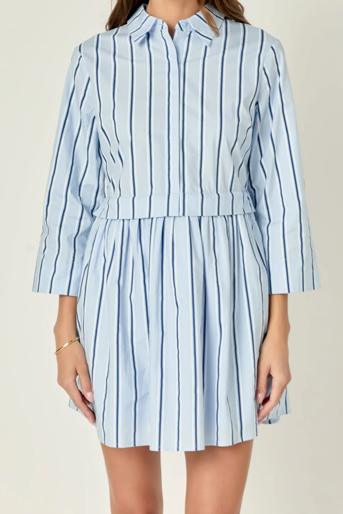english_factory__poppy_sa_0.webp ENGLISH FACTORY Tops*- Poppy Sailor Stripe Shirt Mini Dress POWDERBLUE/NAVY