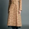 ENGLISH FACTORY Tops*- Premium Wool Brocade Swing Coat CAMEL