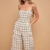 ENGLISH FACTORY Tops | One Pieces*- Premium Tweed Sleeveless Cargo Jumpsuit CREAM/BLACK