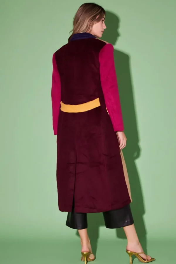 ENGLISH FACTORY Tops*- Premium Oversize Color block Coat CAMELMULTI