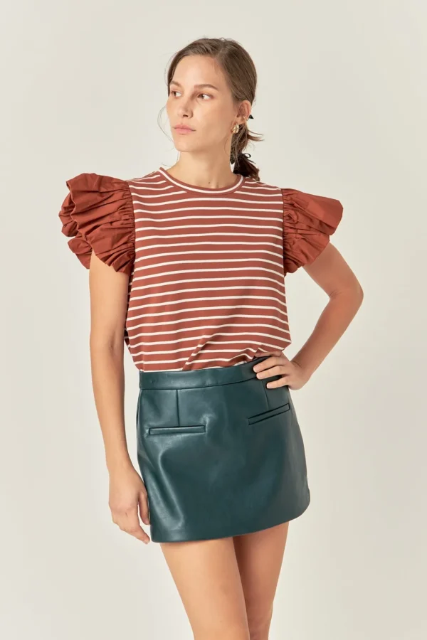 ENGLISH FACTORY Tops*- Pu Skorts