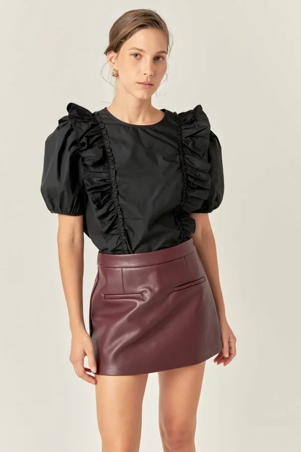 ENGLISH FACTORY Tops*- Pu Skorts