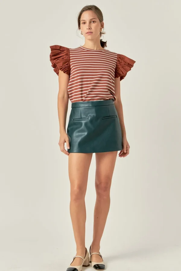 ENGLISH FACTORY Tops*- Pu Skorts