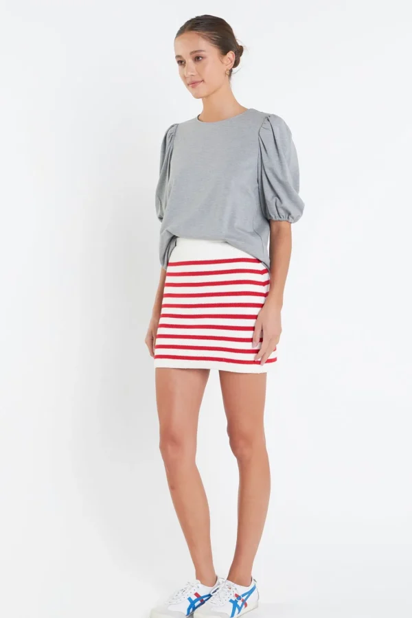 ENGLISH FACTORY Tops*- Puff Sleeve Ponte Top