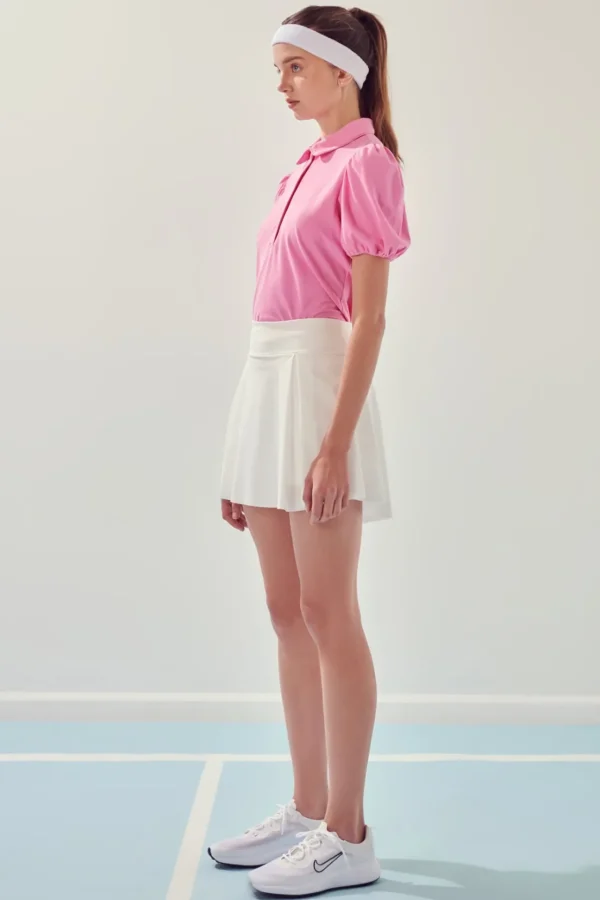 ENGLISH FACTORY Tops*- Puff Sleeve Jersey Top PINK