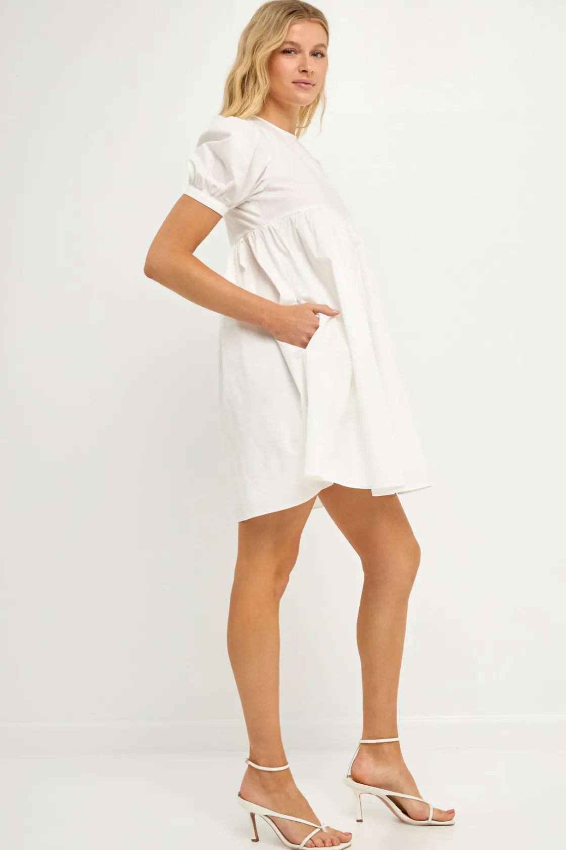 english_factory__puff_sle_11.webp ENGLISH FACTORY Tops*- Puff Sleeve Babydoll Dress