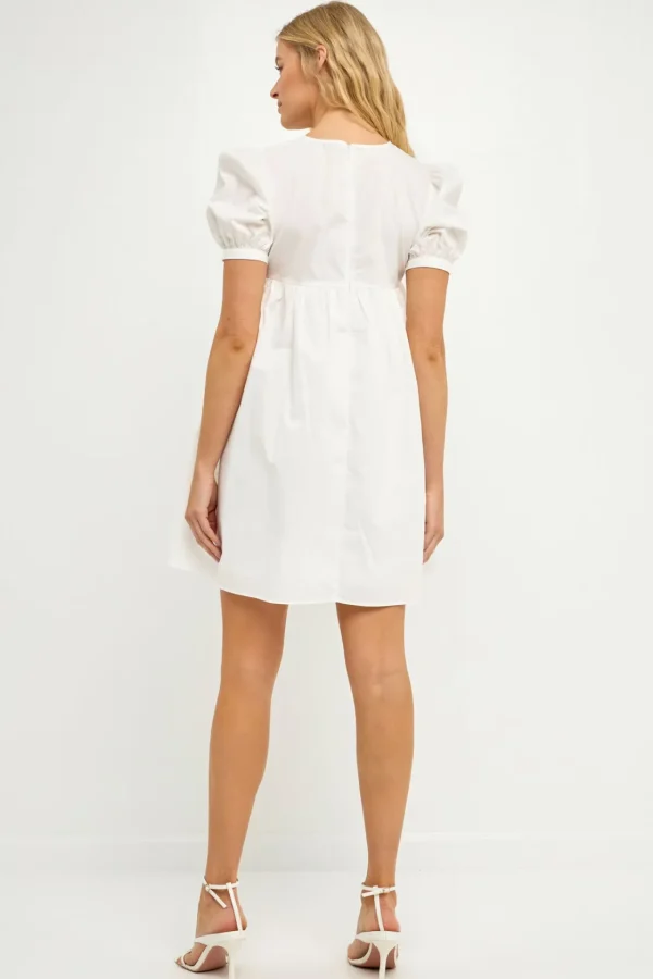 ENGLISH FACTORY Tops*- Puff Sleeve Babydoll Dress