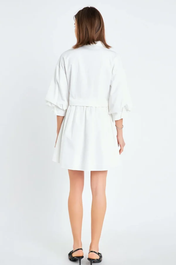 ENGLISH FACTORY Tops*- Puff Sleeve Shirt Dress