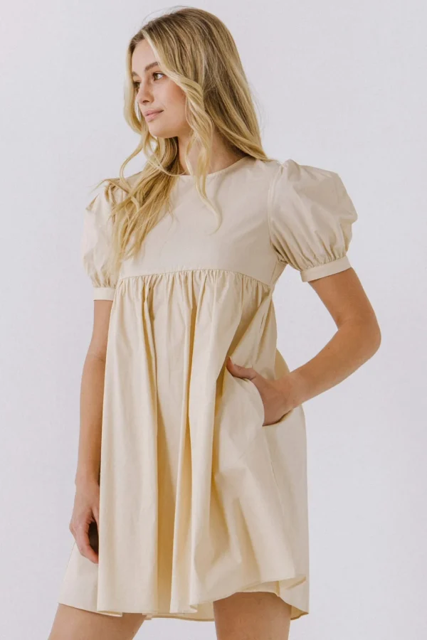 ENGLISH FACTORY Tops*- Puff Sleeve Babydoll Dress