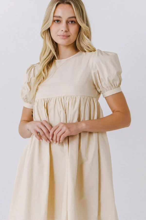 ENGLISH FACTORY Tops*- Puff Sleeve Babydoll Dress
