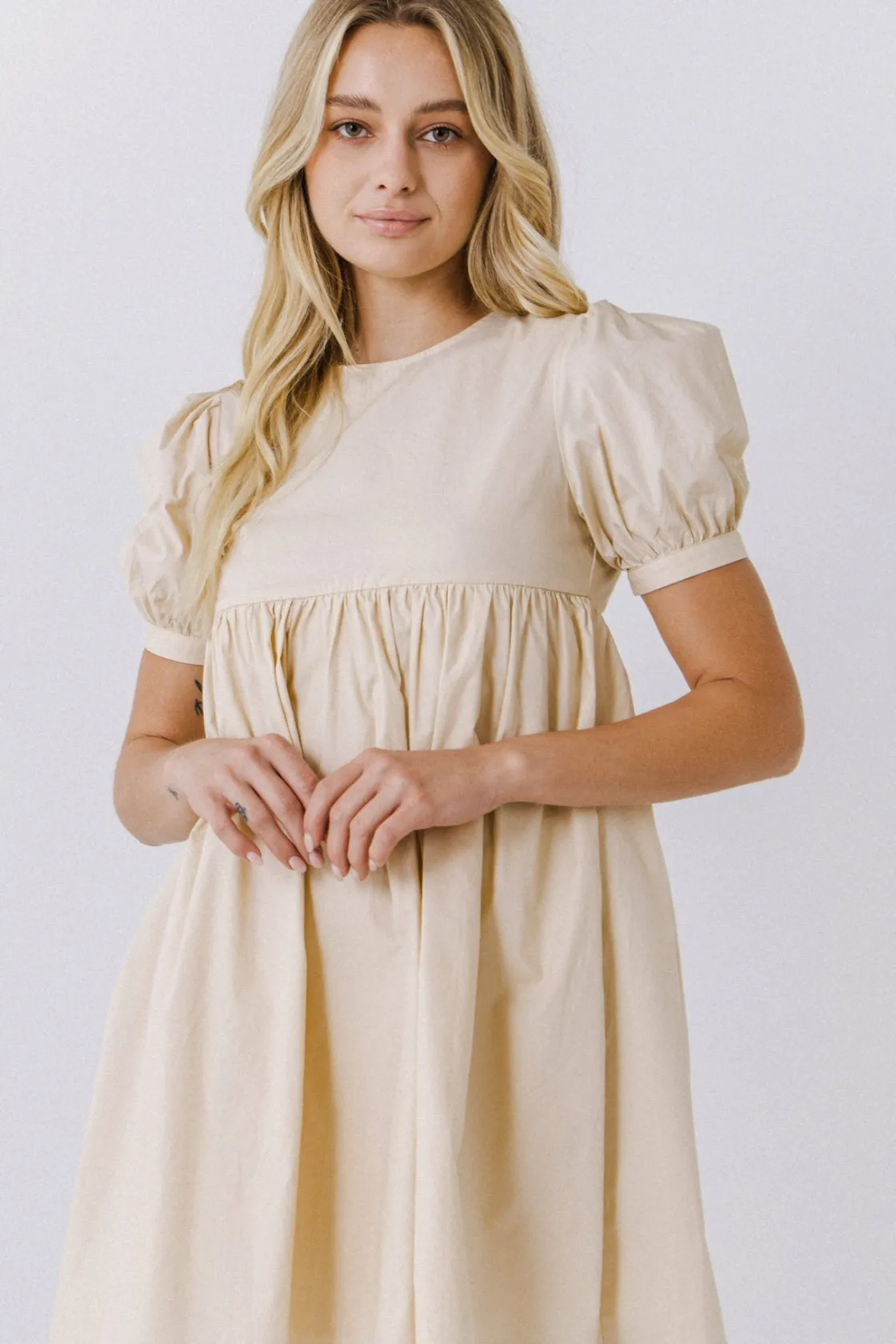 english_factory__puff_sle_18.webp ENGLISH FACTORY Tops*- Puff Sleeve Babydoll Dress
