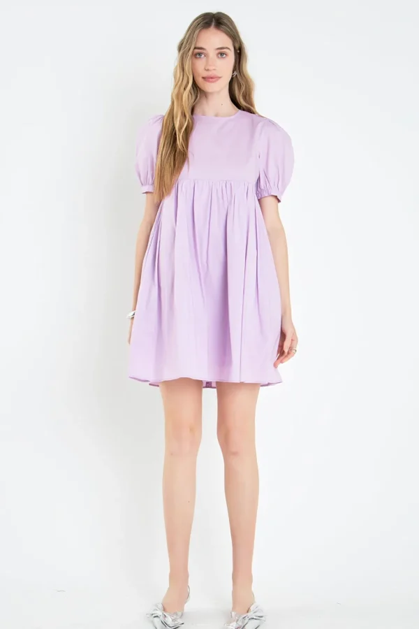 ENGLISH FACTORY Tops*- Puff Sleeve Babydoll Dress