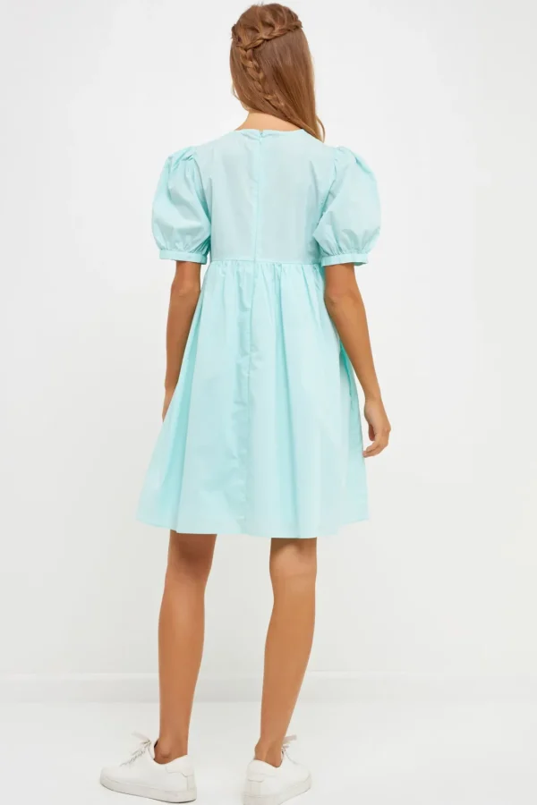 ENGLISH FACTORY Tops*- Puff Sleeve Babydoll Dress