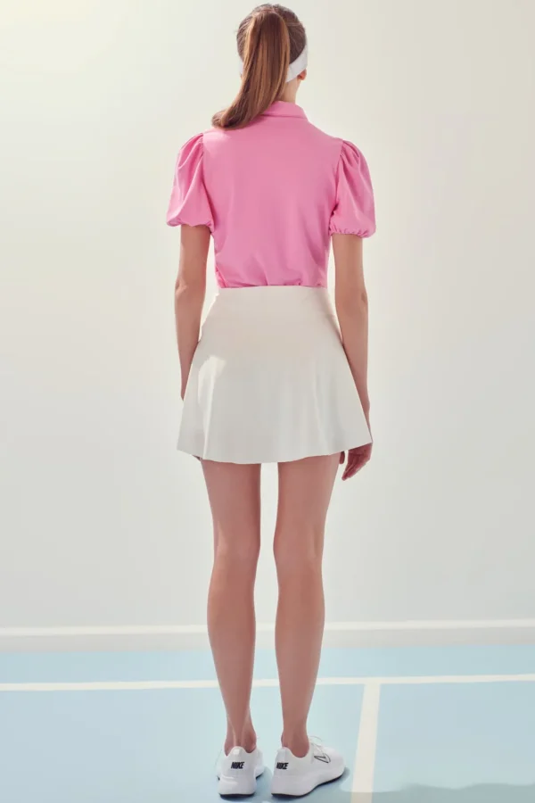 ENGLISH FACTORY Tops*- Puff Sleeve Jersey Top PINK
