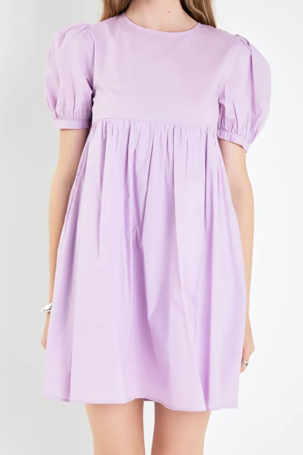 ENGLISH FACTORY Tops*- Puff Sleeve Babydoll Dress