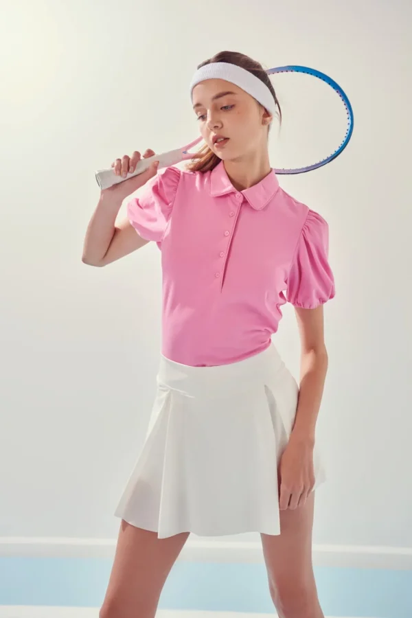 ENGLISH FACTORY Tops*- Puff Sleeve Jersey Top PINK