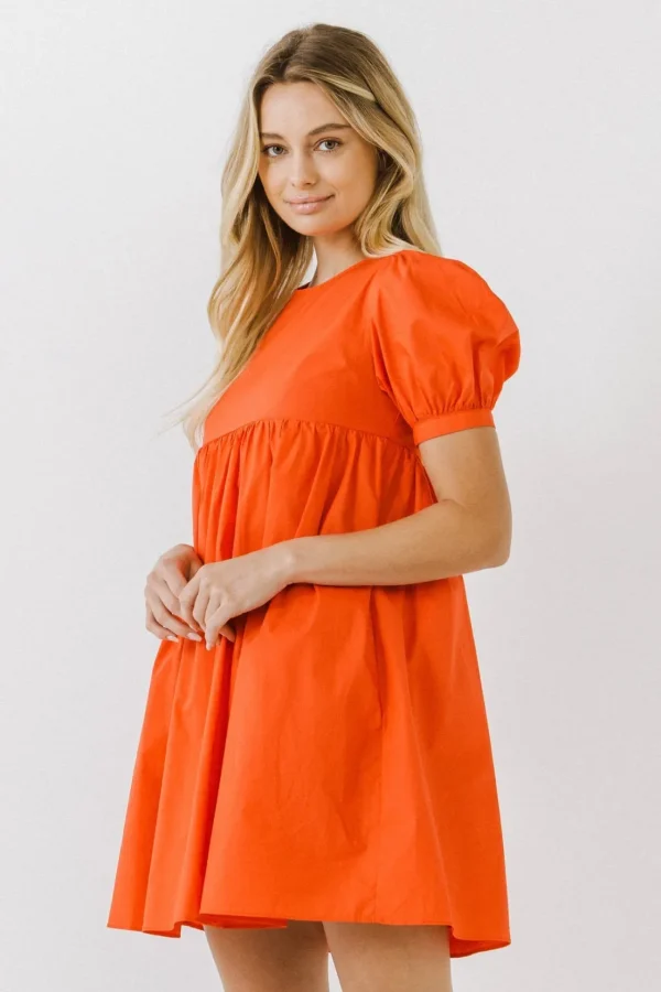 ENGLISH FACTORY Tops*- Puff Sleeve Babydoll Dress