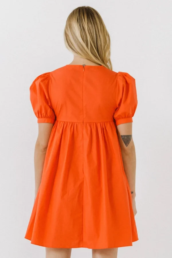 ENGLISH FACTORY Tops*- Puff Sleeve Babydoll Dress