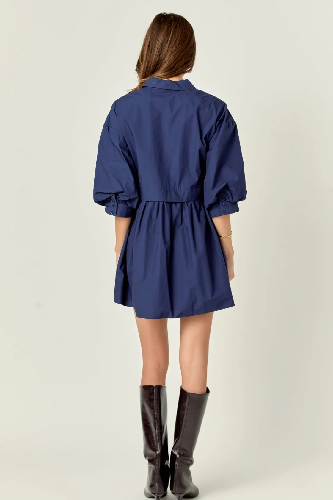 english_factory__puff_sle_8-2.webp ENGLISH FACTORY Tops*- Puff Sleeve Shirt Dress