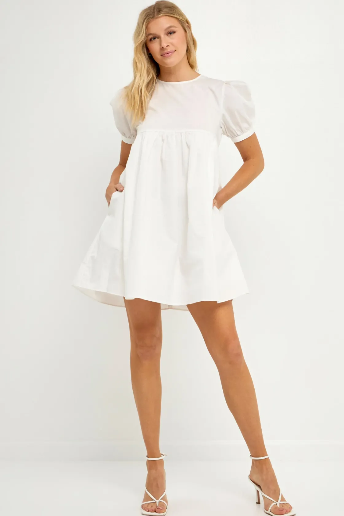english_factory__puff_sle_9.webp ENGLISH FACTORY Tops*- Puff Sleeve Babydoll Dress