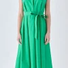 ENGLISH FACTORY Tops*- Puffy Sleeve Midi Dress