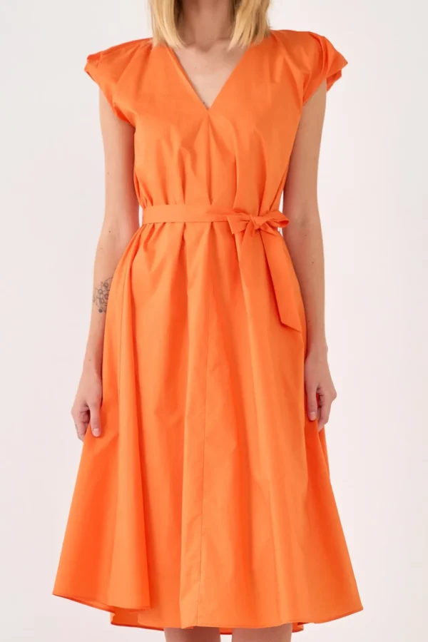 ENGLISH FACTORY Tops*- Puffy Sleeve Midi Dress