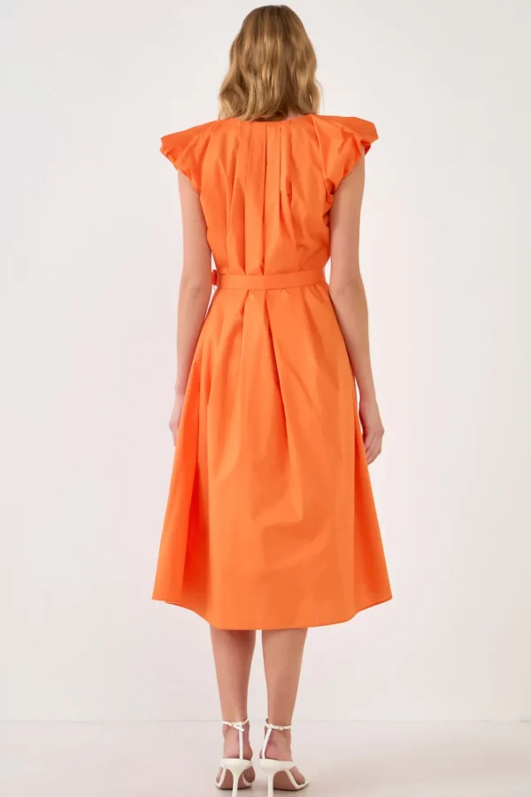 ENGLISH FACTORY Tops*- Puffy Sleeve Midi Dress