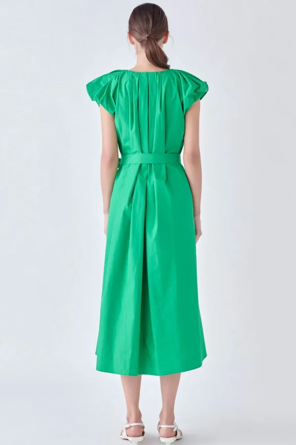 ENGLISH FACTORY Tops*- Puffy Sleeve Midi Dress