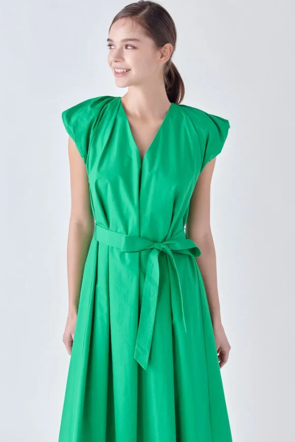 ENGLISH FACTORY Tops*- Puffy Sleeve Midi Dress