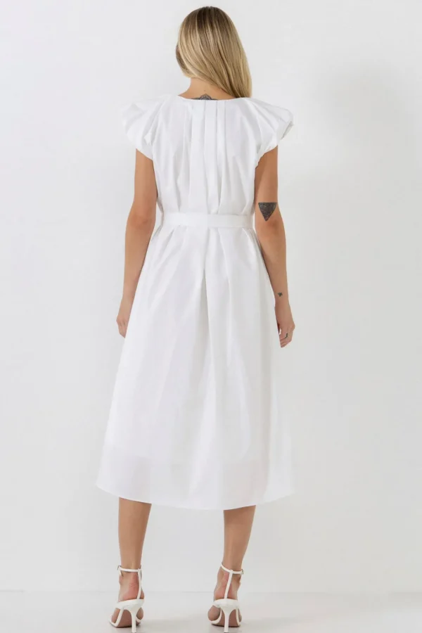 ENGLISH FACTORY Tops*- Puffy Sleeve Midi Dress