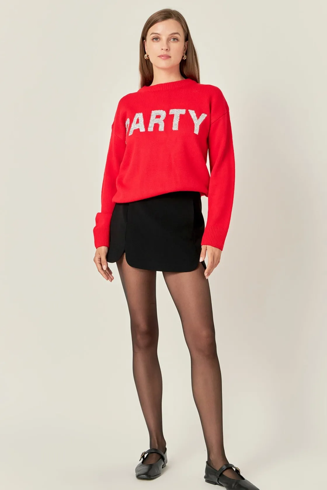 english_factory__rounded__1.webp ENGLISH FACTORY Tops*- Rounded Slit Skort BLACK
