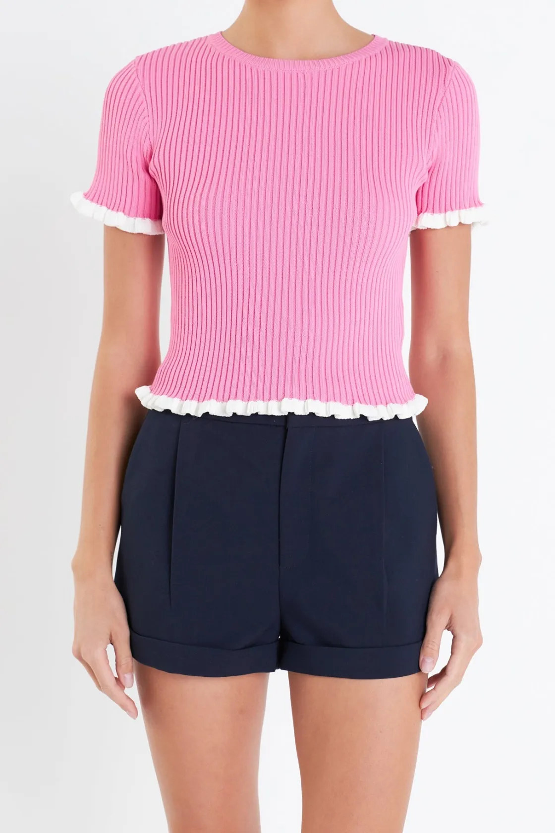 english_factory__ruffle_d_0-1.webp ENGLISH FACTORY Tops*- Ruffle Detailed Knit Top