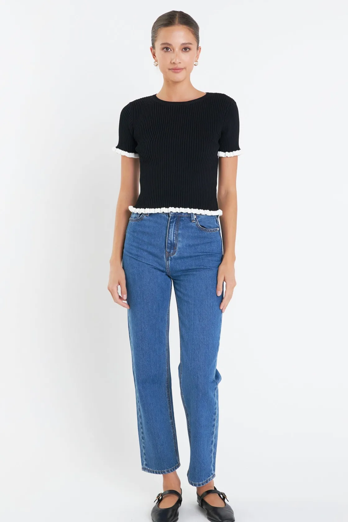 english_factory__ruffle_d_4-1.webp ENGLISH FACTORY Tops*- Ruffle Detailed Knit Top
