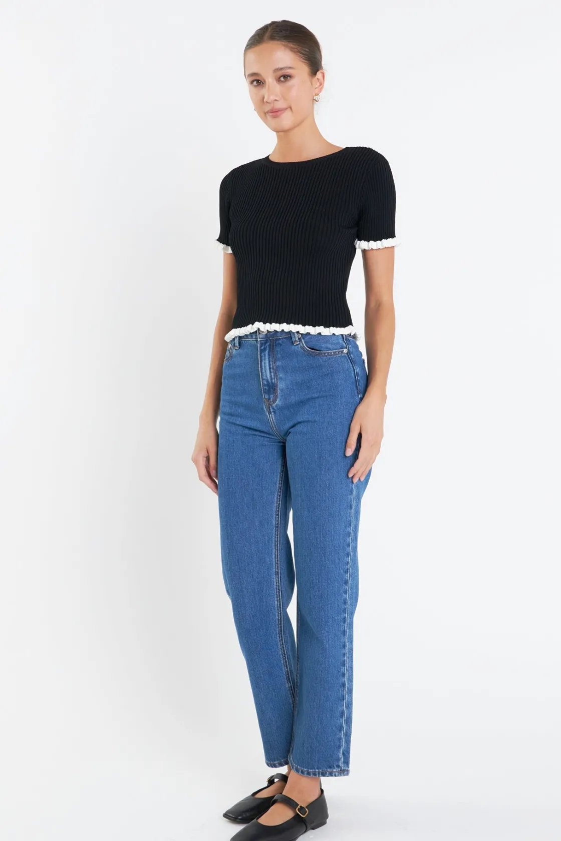 english_factory__ruffle_d_6-1.webp ENGLISH FACTORY Tops*- Ruffle Detailed Knit Top