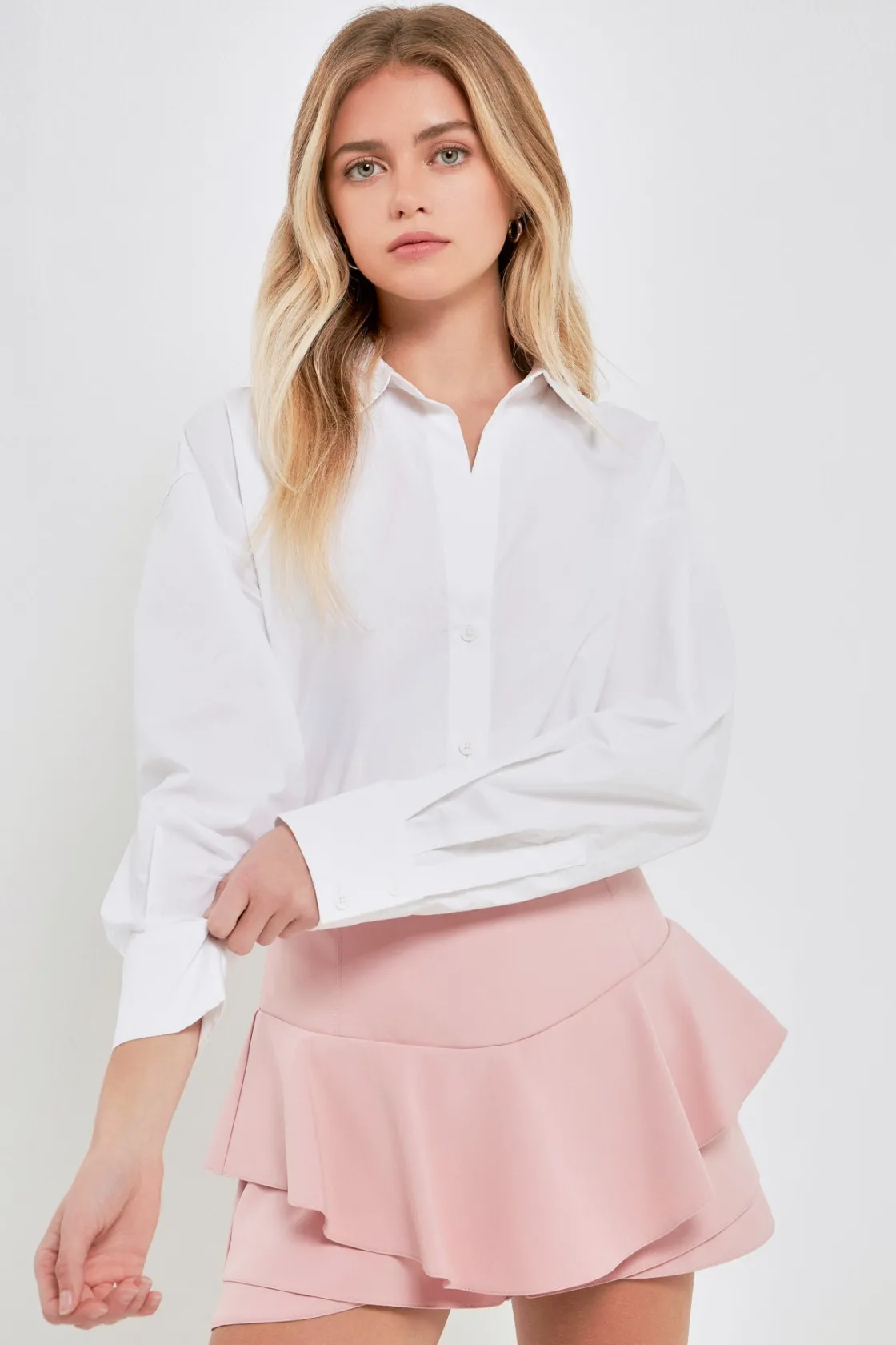 english_factory__ruffle_l_13.webp ENGLISH FACTORY Tops*- Ruffle Layered Mini Skort