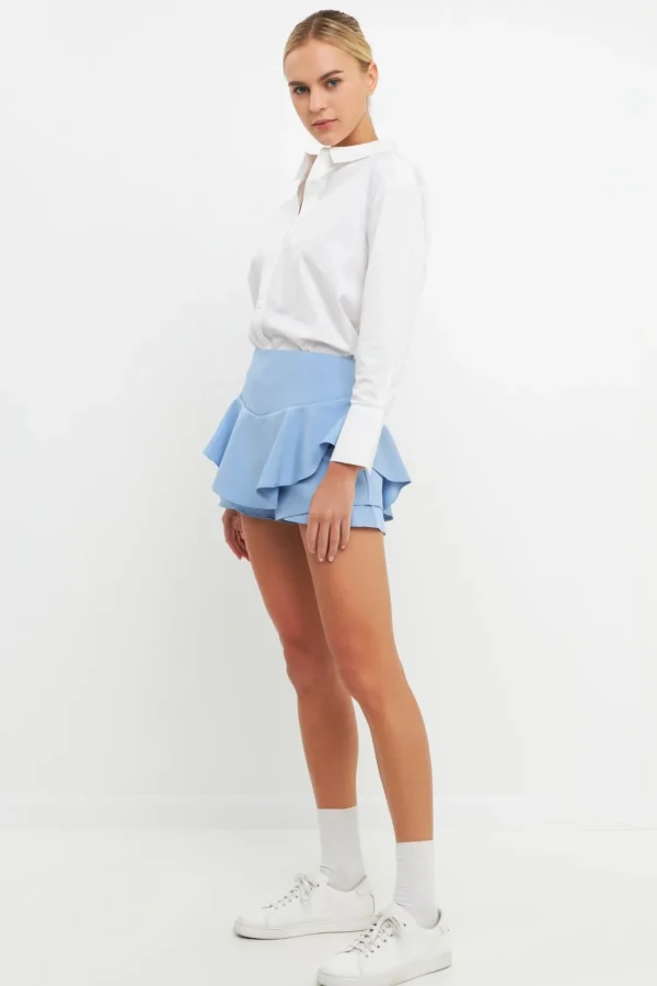 ENGLISH FACTORY Tops*- Ruffle Layered Mini Skort
