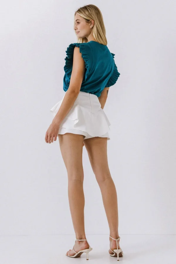 ENGLISH FACTORY Tops*- Ruffle Layered Mini Skort