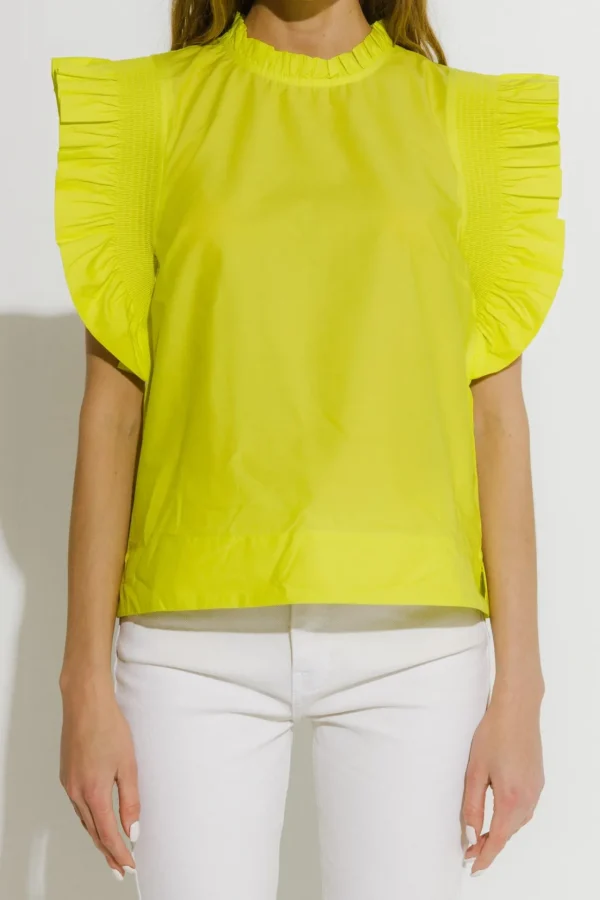 ENGLISH FACTORY Tops*- Ruffle Sleeve Poplin Top