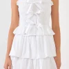ENGLISH FACTORY Tops*- Ruffle tiered Mini Dress with Ties