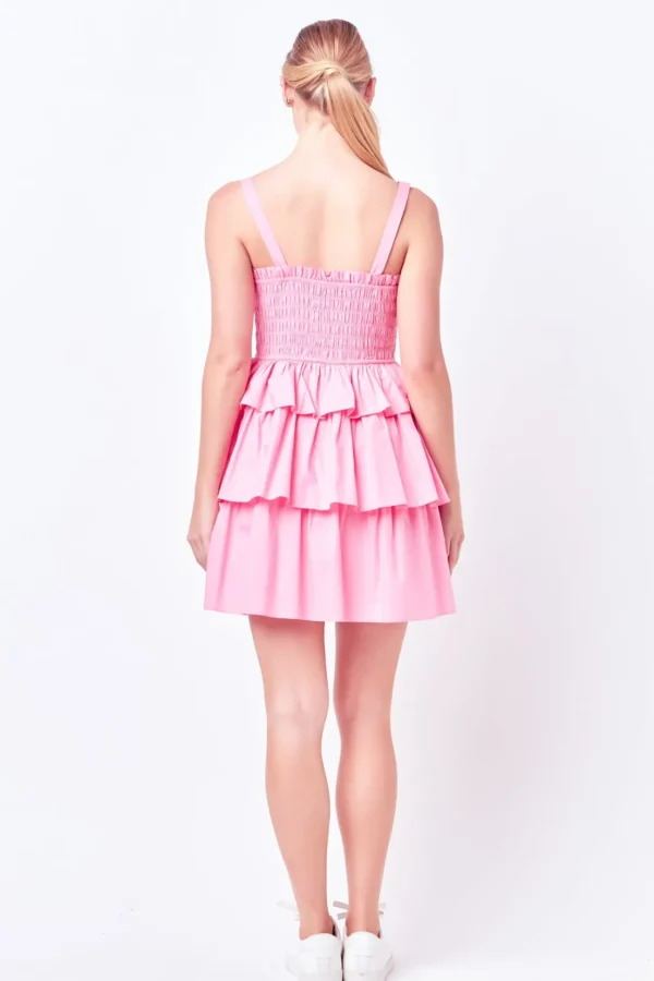 ENGLISH FACTORY Tops*- Ruffle tiered Mini Dress with Ties